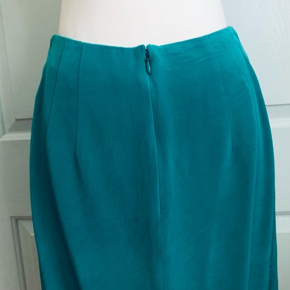 Vintage Ellen Tracy Silk Pencil Cut Lined Skirt Size 8 - Picture 7 of 12